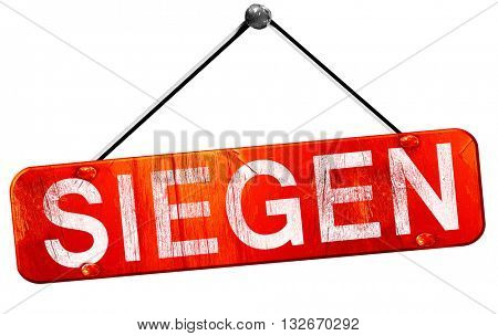 Siegen, 3D rendering, a red hanging sign