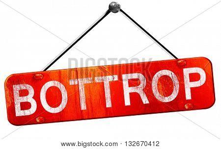 Bottrop, 3D rendering, a red hanging sign