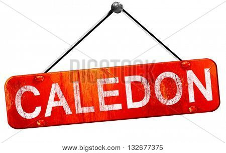 Caledon, 3D rendering, a red hanging sign