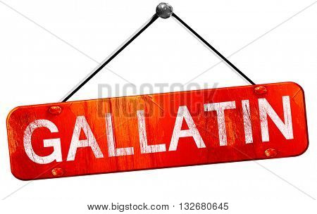gallatin, 3D rendering, a red hanging sign