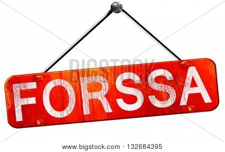 Forssa, 3D rendering, a red hanging sign
