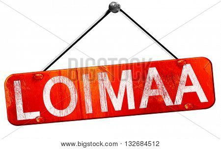 Loimaa, 3D rendering, a red hanging sign