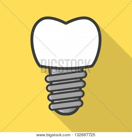 Dental implant in flat style. Tooth implant. Vector illustration