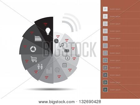 Pie Chart, Info-graphic, Design Element, Vector, Background