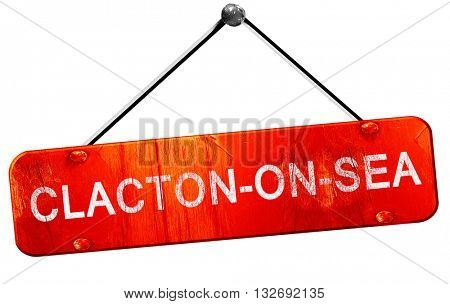 Clacton-on-sea, 3D rendering, a red hanging sign