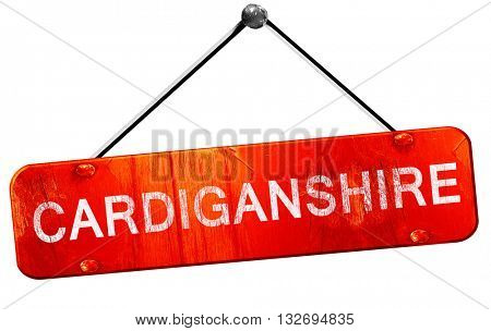 Cardiganshire, 3D rendering, a red hanging sign