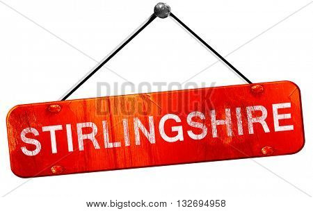 Stirlingshire, 3D rendering, a red hanging sign