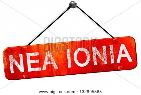 Nea ionia, 3D rendering, a red hanging sign