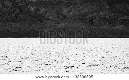 Black and white picture of Death Valley