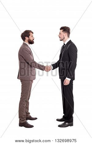 Isolated Businessmen Shaking Hands