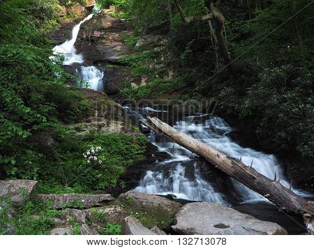 Cascading Estatoah (Mud Creek) Falls located near Sky Valley Georgia