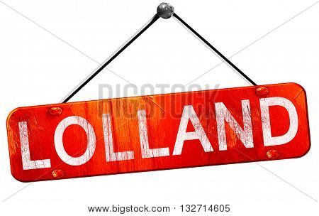 Lolland, 3D rendering, a red hanging sign
