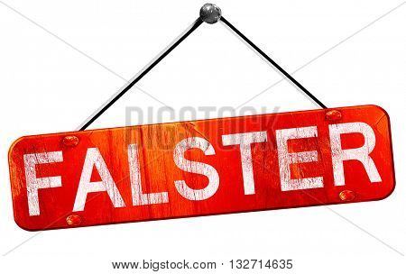 Falster, 3D rendering, a red hanging sign