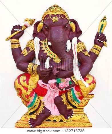 Indian or Hindu ganesha God Named Kasipra Ganapati at temple in thailand ;The conviction will be used hand to apply to the Lord for get the wishes.