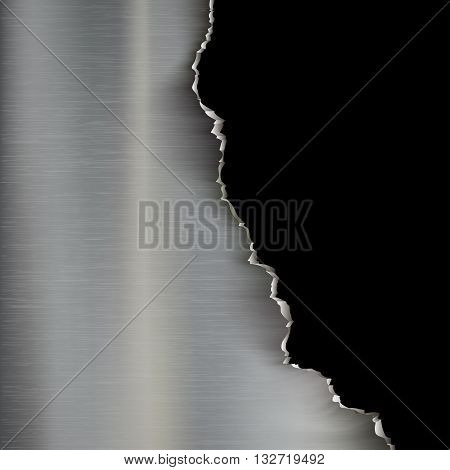 Industrial background of torn metal. Stock vector illustration