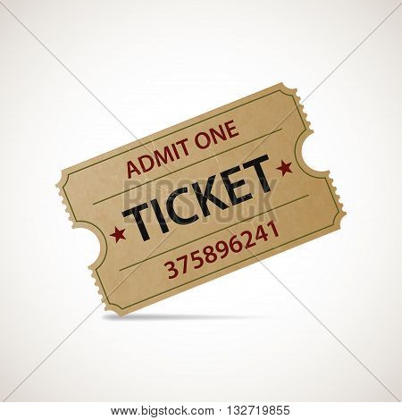 Realistic icon cinema ticket. Stock vector illustration.