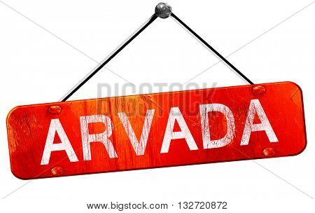 arvada, 3D rendering, a red hanging sign