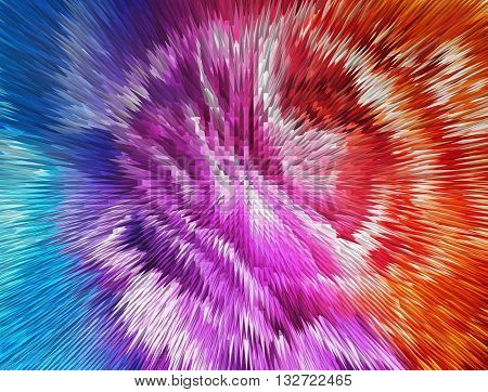 Impressionism Painting With Extrusion Effect, Colored Floral Background, Bright Colorful Abstract, E
