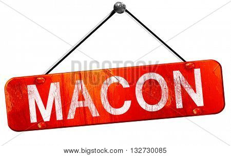 macon, 3D rendering, a red hanging sign