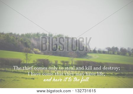 Inspirational Verse From The Bible On A Blurred Background