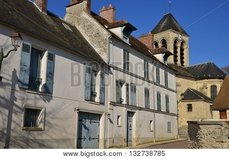Oinville sur Montcient France - february 19 2016 : the picturesque village in winter