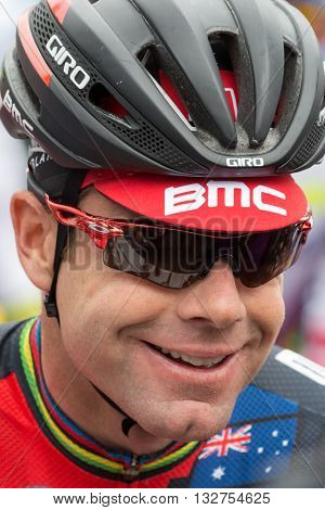 MELBOURNE, AUSTRALIA - FEBRUARY 1: Cadel Evans on the start line at the inaugral Cadel Evans Great Ocean Road Race