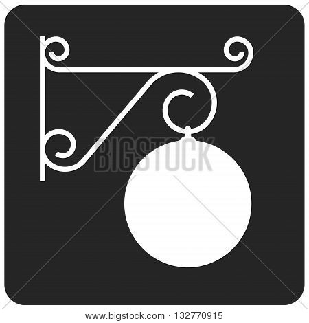 Vector. A silhouette of a hanging street wall clock.