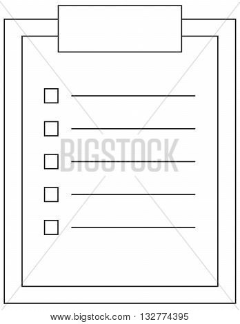 outline icon of clipboard document sheet contract