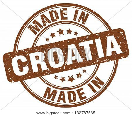 made in Croatia brown round vintage stamp.Croatia stamp.Croatia seal.Croatia tag.Croatia.Croatia sign.Croatia.Croatia label.stamp.made.in.made in.