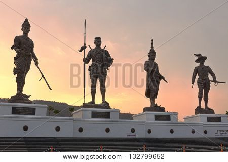 HUA HIN THAILAND-APRIL 22 : People travel in Rajabhakti Park on APRIL 22 2016 in HUA HIN Prachuap Khiri Khan Province THAILAND. Rajabhakti Park is a historically themed park honouring past Thai kings from the Sukhothai period to the current royal house of