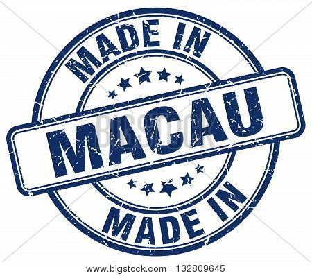 made in Macau blue round vintage stamp.Macau stamp.Macau seal.Macau tag.Macau.Macau sign.Macau.Macau label.stamp.made.in.made in.