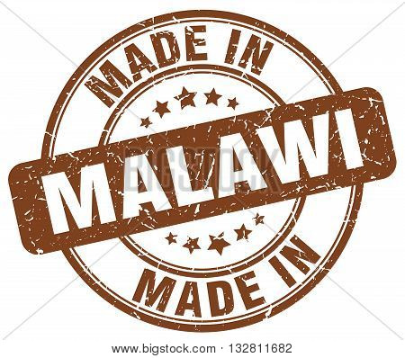 made in Malawi brown round vintage stamp.Malawi stamp.Malawi seal.Malawi tag.Malawi.Malawi sign.Malawi.Malawi label.stamp.made.in.made in.