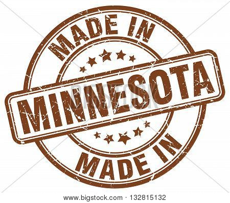 made in Minnesota brown round vintage stamp.Minnesota stamp.Minnesota seal.Minnesota tag.Minnesota.Minnesota sign.Minnesota.Minnesota label.stamp.made.in.made in.
