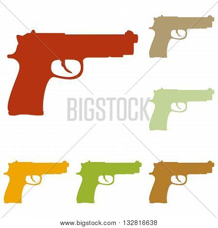 Gun sign illustration. Colorful autumn set of icons.