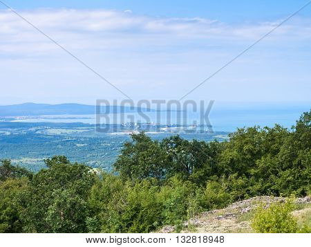 View Of Black Sea Coast With Towns, Bulgaria