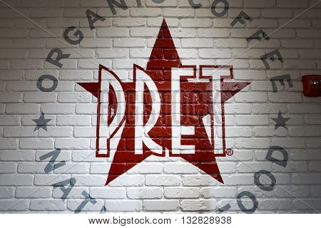 NEW YORK - CIRCA MARCH, 2016: inside Pret a Manger. Pret a Manger is a sandwich shop chain based in the United Kingdom