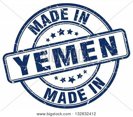 made in Yemen blue round vintage stamp.Yemen stamp.Yemen seal.Yemen tag.Yemen.Yemen sign.Yemen.Yemen label.stamp.made.in.made in.