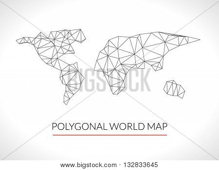 World map background in polygonal 3d style. Modern infographics. World Map.