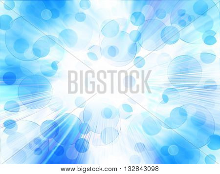Bluebokeh abstract light background . Modern bright digital illustration.