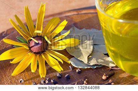 Spices, Black Pepper, Allspice, Bay Leaf, Flower, Yellow, Olive Oil,