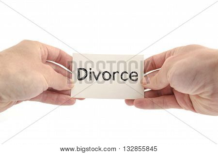 Divorce text concept isolated over white background