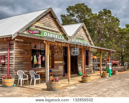 ROSA BROOK, AUSTRALIA - JUNE 4, 2016: A general store in Rosa Brook in the Margaret River area of Western Australia is a reminder of the past.