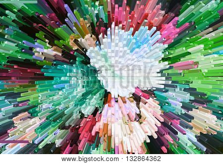 Color Extrusion  Blocks Abstract Colorful 3D Extrusion Background Flowers, Floral Pattern