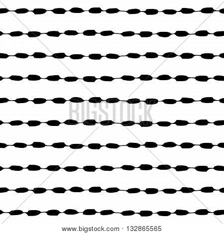 Seamless geometric pattern. Hand painted ink in black and white. Graphic design element for web sites, stationary printables, fabric, scrapbooking etc.
