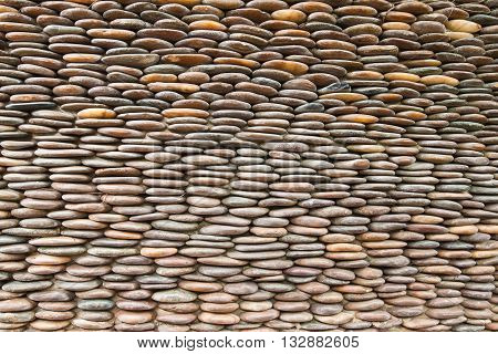 Close up of circle pebble wallabstract background