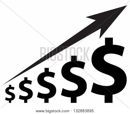 Dollar Increase Icon growth symbol computer flat