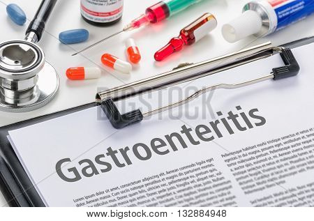 The Diagnosis Gastroenteritis Written On A Clipboard