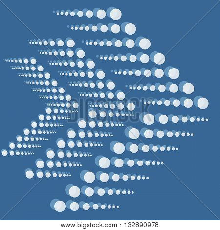 abstract bubbles with shadow of different size formed as arrow