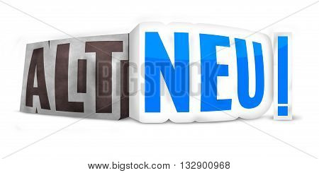 german language new old 3D graphic illustration modern image graphic