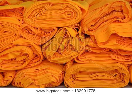 yellow robe of Buddhist monk pattern background